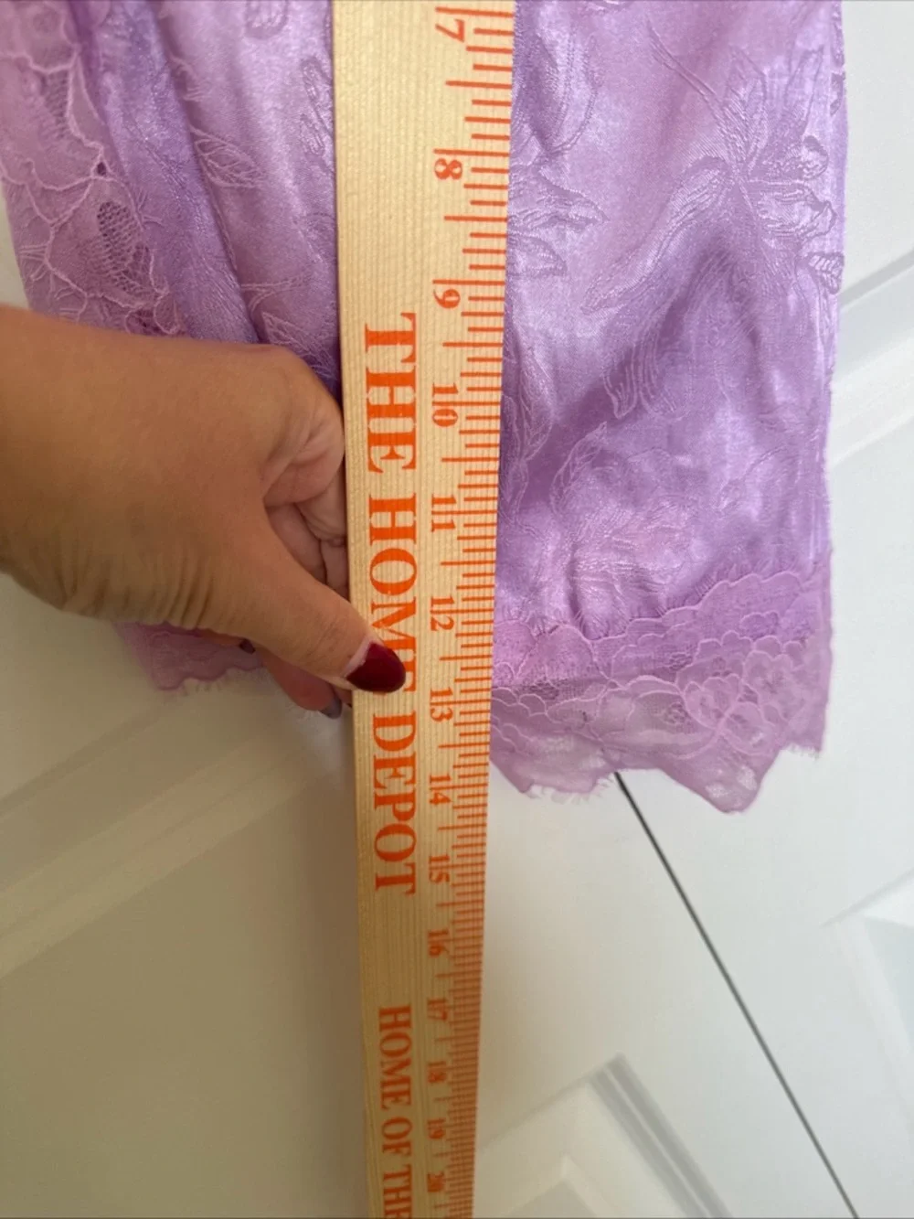 Victoria's Secret Lace Trim Viscose Robe Size M/L Lilac Flowery Pattern Bridal - Picture 15 of 15